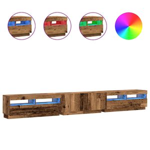 vidaXL TV skapītis ar LED lampiņām, 300x35x40 cm, inženierijas koks