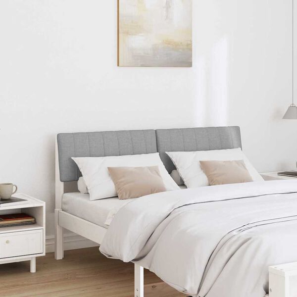 vidaXL Mīkstināts gultas galvgalis Gai&scaron;i pelēks 140 cm