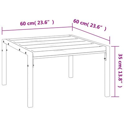 vidaXL dārza kafijas galdiņš, melns, 60x60x35 cm, tērauds