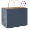 vidaXL papīra maisiņi 250 gab. ar rokturiem, zili, 32x22x24 cm