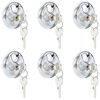 vidaXL Discus Lock ar atslēgām 6 pcs Sudraba 7 x 2.4 x 7 cm