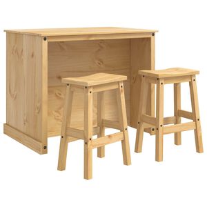 vidaXL Virtuves salas komplekts 3 gab. Medus vasks 112 x 77 x 91,5 cm
