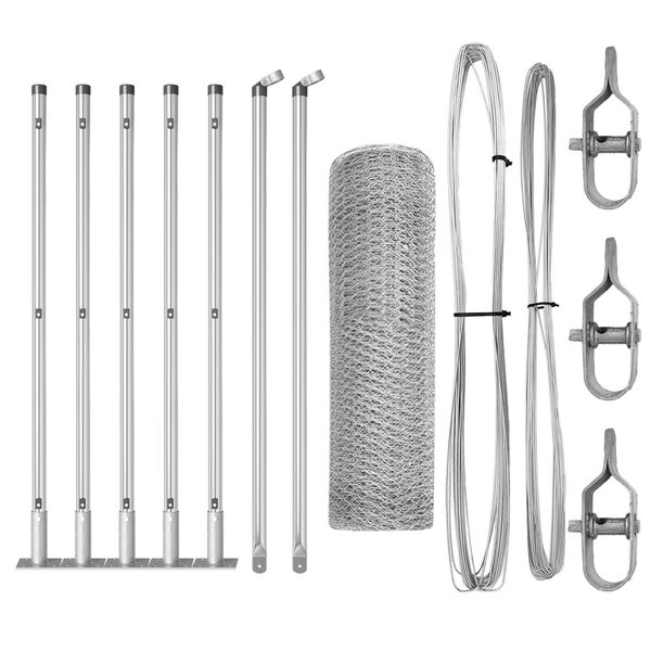 vidaXL Žoga āķis Sudraba 10 x 0,6 m (25 mm acs) Tērauds