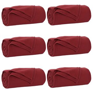 vidaXL Pledu segas 6 gab. Bordo sarkans 270 x 240 cm 5.08 kg Flīss