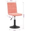 vidaXL grozāmi virtuves krēsli, 2 gab., rozā samts