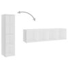vidaXL 3-daļīgs TV plauktu komplekts, balts, inženierijas koks