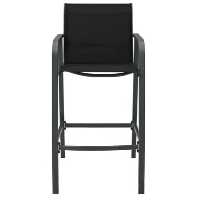 vidaXL dārza krēsli, 2 gab., melns tekstilēns