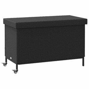 vidaXL dārza uzglabā&scaron;anas kaste ar riteņiem melna 110x55x73 cm