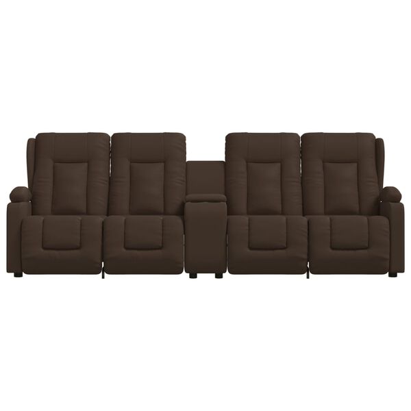 vidaXL divvietīgs masāžas krēsls, glāžu turētājs, brūna mākslīgā āda