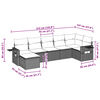 vidaXL 7-daļīgs dārza dīvāna komplekts,matrači, gai&scaron;i pelēka PE pinums