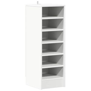 vidaXL apavu plaukts, balts, 31,5x35x90 cm, inženierijas koks