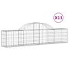 vidaXL arkveida gabiona grozi, 13 gb., 200x30x40/60 cm, cinkota dzelzs