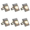 vidaXL āra sienas LED lampas, 6 gab., 2 W, sudraba, kvadrāta