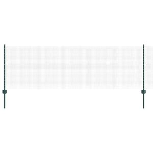 vidaXL Metināts žogs ar stabiem 25 x 0,8 m PVC pārklāts tērauds Zaļa