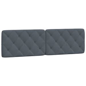 vidaXL galvgaļa spilvens, tum&scaron;i pelēks, 183 cm, samts