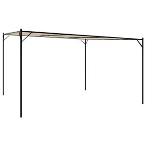 vidaXL nojume, bē&scaron;a, 4x4 m, 180 g/m&sup2;, audums un tērauds