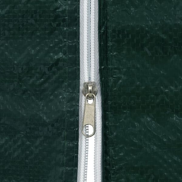 vidaXL dārza telts sānu sienas, 2 gab., ar rāvējslēdzēju, PE, zaļas