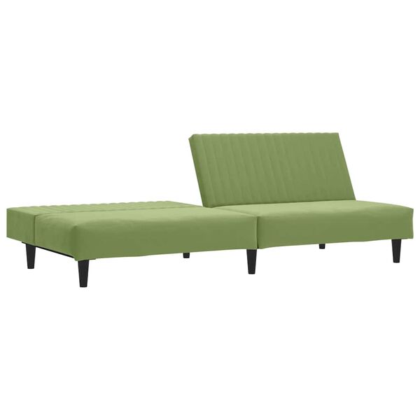 vidaXL 2-vietīga dīvāngulta, gaiši zaļš samts