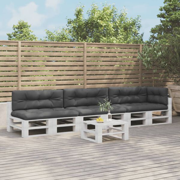 vidaXL pale&scaron;u matrači, 7 gab., audums, antracītpelēks