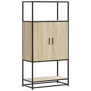 vidaXL Augstā dēlis Sonoma Ozols 68x35x139 cm Inženierijas koks metāls