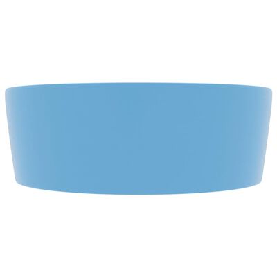 vidaXL izlietne ar noteci, 36x13 cm, matēta gaiši zila keramika