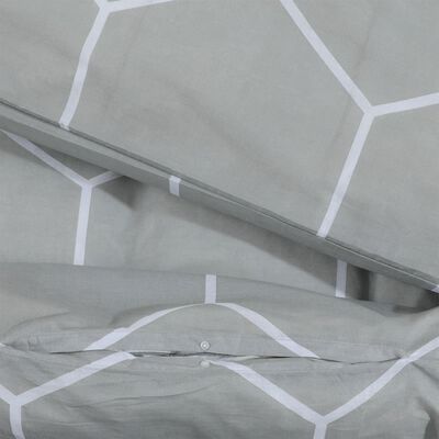 vidaXL gultasveļas komplekts, pelēks, 225x220 cm, kokvilna