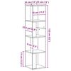 vidaXL stūra skapītis, koka krāsa, 33x33x132 cm, inženierijas koks