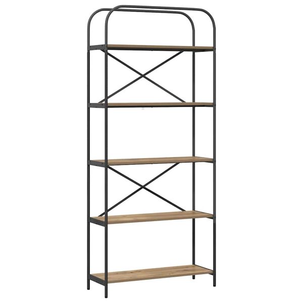 vidaXL Grāmatu plaukts Artisānā ozols 80 x 30 x 183 cm