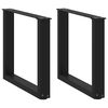 vidaXL kafijas galdiņa kājas, 2 gab., U-veida, melnas, 50x(42-43) cm, tērauds