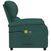 vidaXL elektrisks masāžas krēsls, tum&scaron;i zaļ&scaron; audums