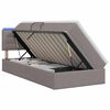 vidaXL LED uzglabā&scaron;anas gulta ar matraci Pelēkbrūna 90 x 200 cm Audums