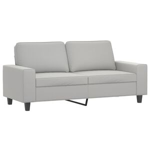 vidaXL divvietīgs dīvāns, 140 cm, gai&scaron;i pelēks mikro&scaron;ķiedras audums