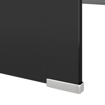vidaXL TV statīvs, monitora paliktnis, 120x30x13cm, melns stikls