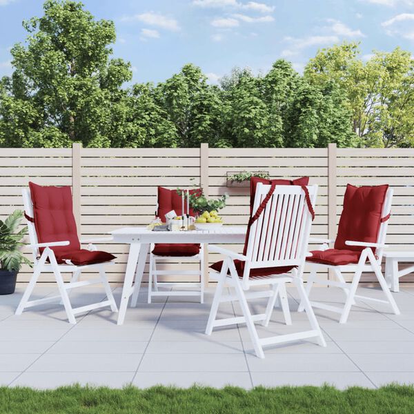 vidaXL dārza krēslu spilveni, 4 gab., vīnsarkans oksforda audums