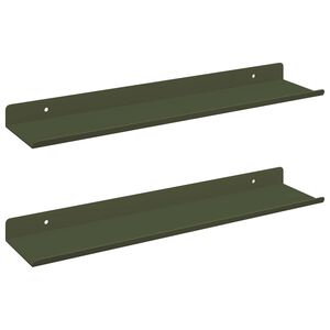 vidaXL Peldējo&scaron;ais plaukts 2 pcs Olīvu zaļ&scaron; 40 x 8,5 x 2,5 cm Tērauds