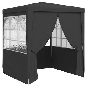 vidaXL dārza nojume ar sānu sienām, profesionāla, 2x2m, pelēka, 90g/m&sup2;