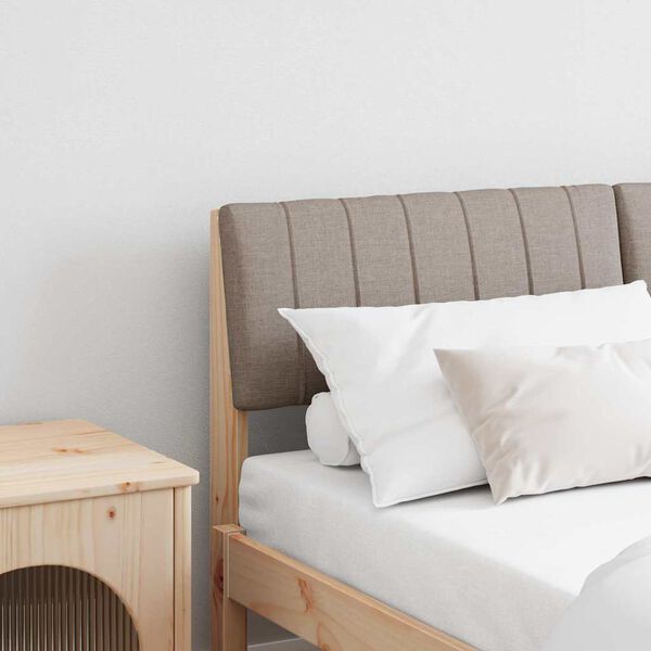 vidaXL Mīkstināts gultas galvgalis Pelēkbrūna 140 cm