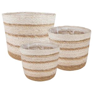 vidaXL 3 gab. Dabiski, balts un bē&scaron;s &Oslash;26 x 19 cm 100% jūras zāle