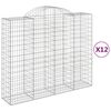 vidaXL arkveida gabiona grozi, 12gb., 200x50x160/180cm, cinkota dzelzs
