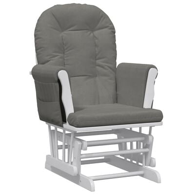 vidaXL šūpuļkrēsls ar kāju balstu, tumši pelēks audums