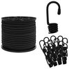 vidaXL Bungee vadi ar āķiem 8 mm Melns PP un gumija