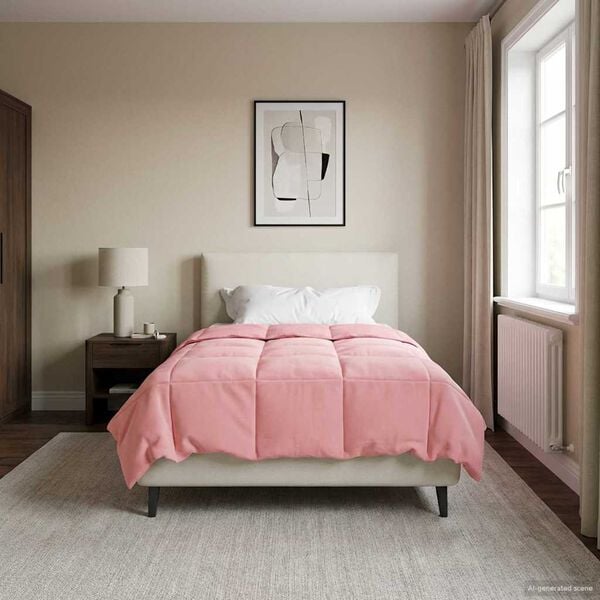 vidaXL Pilnas gada sega Tiltiņ&scaron; Rozā 140 x 220 cm Mikro&scaron;ķiedra