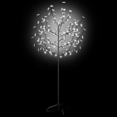 vidaXL Ziemassvētku koks, 120 LED, vēsi balta gaisma, ķirsis, 150 cm