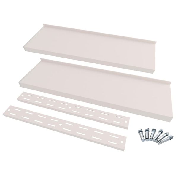 vidaXL 2-līmeņu sienas plaukti, 2 gab., nerūsējo&scaron;s tērauds, 240x30 cm