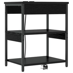 vidaXL Nakts skapītis Melns ozolkoks 41 x 31 x 51 cm Inženierijas koks