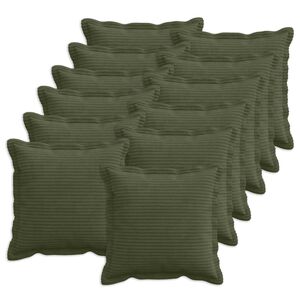vidaXL Spilvenu pārvalks 12 gab. HOUTEN Zaļa 40 x 40 cm kordurojs