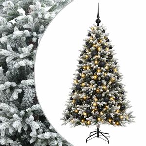 vidaXL Mākslīgā Ziemassvētku eglīte ar rotājumiem 240 cm 300 LED