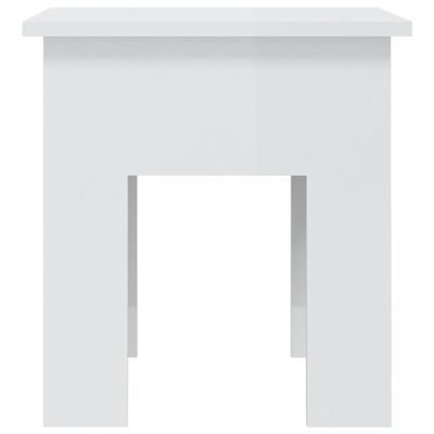 vidaXL kafijas galdiņš, spīdīgi balts, 40x40x42 cm, skaidu plāksne