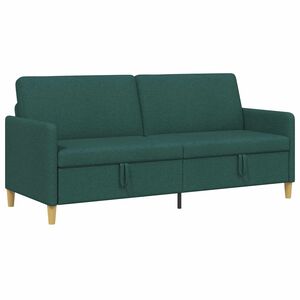 vidaXL Sofas ar uzglabā&scaron;anu Tum&scaron;i zaļ&scaron; 192 x 78 x 87 cm Poliesters