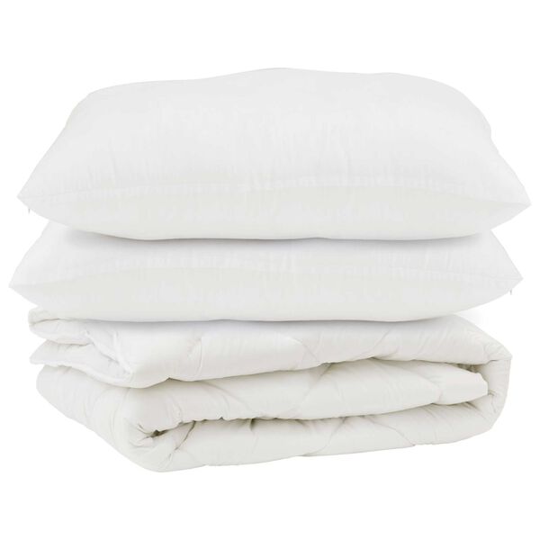 vidaXL Sega ar spilvenu 3 pcs Balts Mikro&scaron;ķiedra